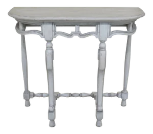 1940s French White Paint Decorated Console Hall Table
