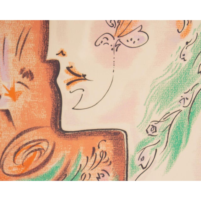 Printmaking Materials 1970 “Surrealist Woman” Lithograph by André Masson For Sale - Image 7 of 8