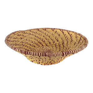 Mid 20th Century Handwoven Coil Basket Bowl