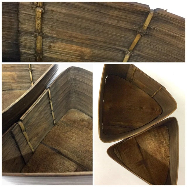 1980s Bamboo Artisan Art Trinket Box For Sale - Image 12 of 13