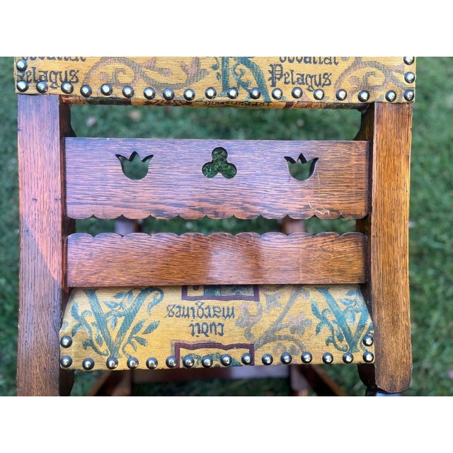 Late 20th Century Arts and Crafts Stickley-Style Oak Armchair For Sale - Image 13 of 14