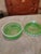 Vintage Mosser Glass covered candy dish..Eye Winkler Green Opalescent ..Marked on base with Moser marking of an M. 5.5"H x...