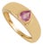 Contemporary Pear Pink Sapphire Bezel Set Signet Ring Size 5.5 in 14k Gold For Sale