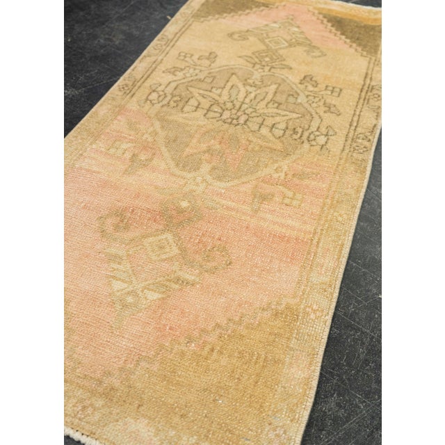 Textile Turkish Mini Rug Oriental Hand Knotted Vintage Rug 1'7" x 3'5" #21266 For Sale - Image 7 of 8