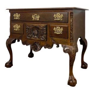 Chippendale Kindel Winterthur Collection Clawfoot Mahogany Philadelphia Lowboy For Sale