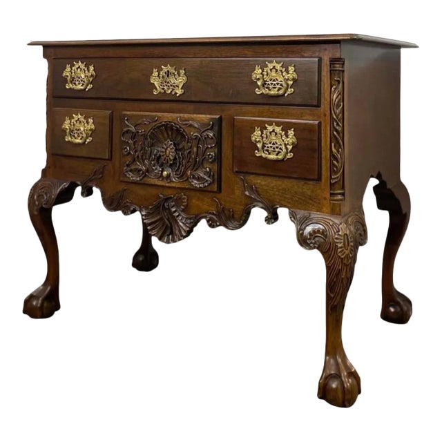 Chippendale Kindel Winterthur Collection Clawfoot Mahogany Philadelphia Lowboy For Sale