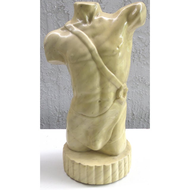 Art Deco Male Torso Ceramic Sculpture by Images d'Art Chairish