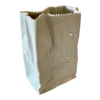 Pop Art Rosenthal Porcelain Paper Bag Vase - Tapio Wirkkala For Sale