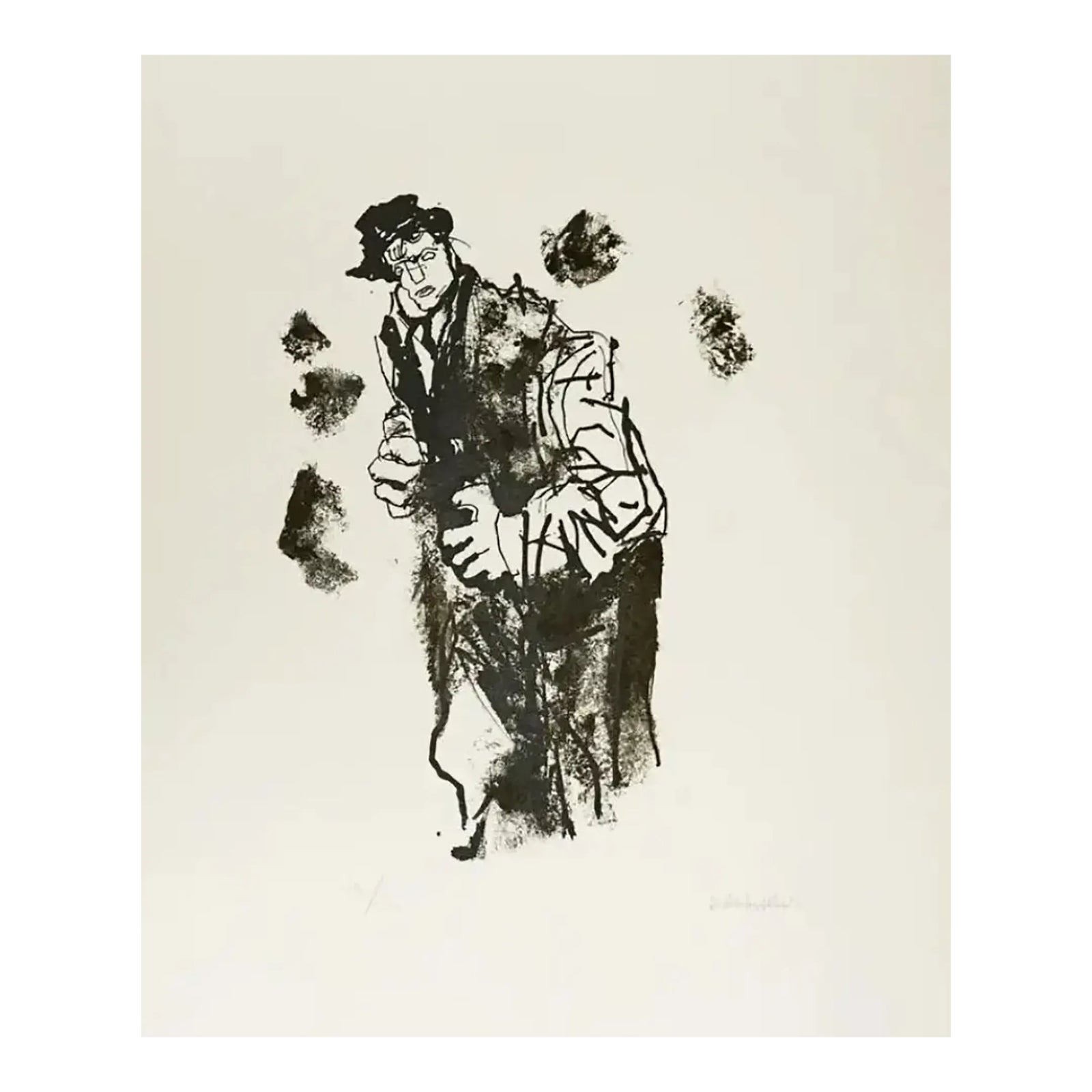 1972 Abraham Rattner Peachum Lithograph From the Beggar's Opera | Chairish