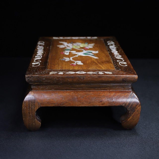 Chinese Huali Rosewood Low Table Inlaid With Mother-of-Pearl For Sale - Image 3 of 10