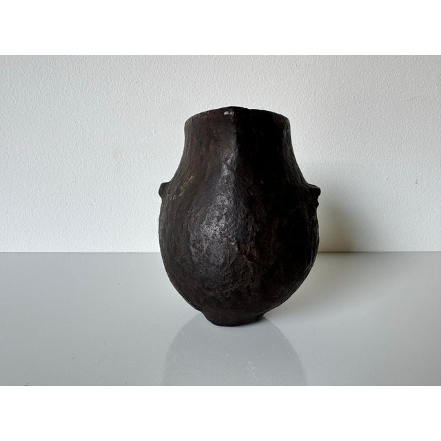 Vintage Carved Wood African Face Vase/ Sold For Sale - Image 4 of 9