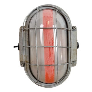 Industrial Grey Cast Iron Wall Light from Elektrosvit, 1960s For Sale