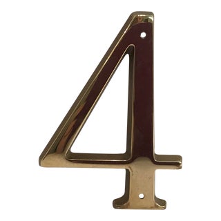 Vintage Italian Brass Number 4 For Sale