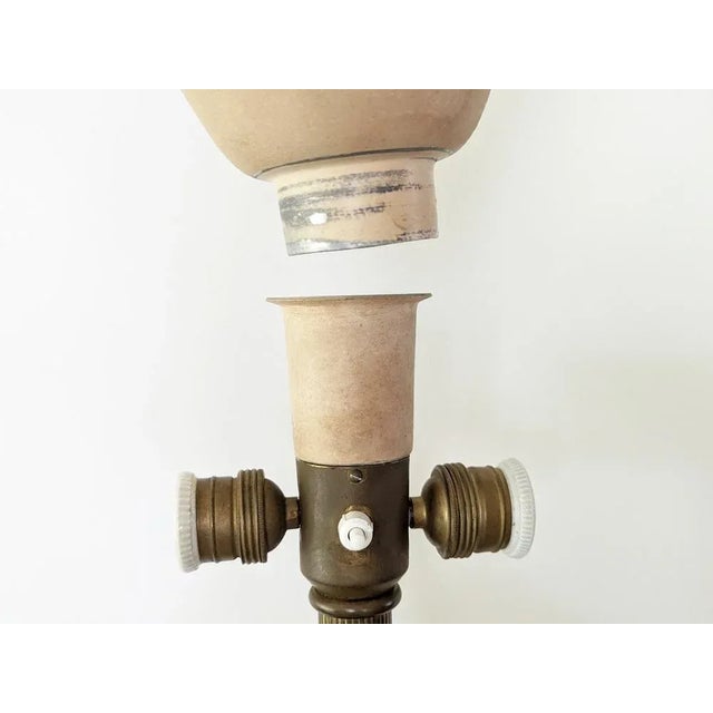 Italian Purple Wood and Brass Floor Lamp from Arredoluce, 1940s For Sale - Image 15 of 17