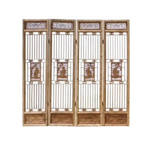 Chinese Carved Wood Panel Screen