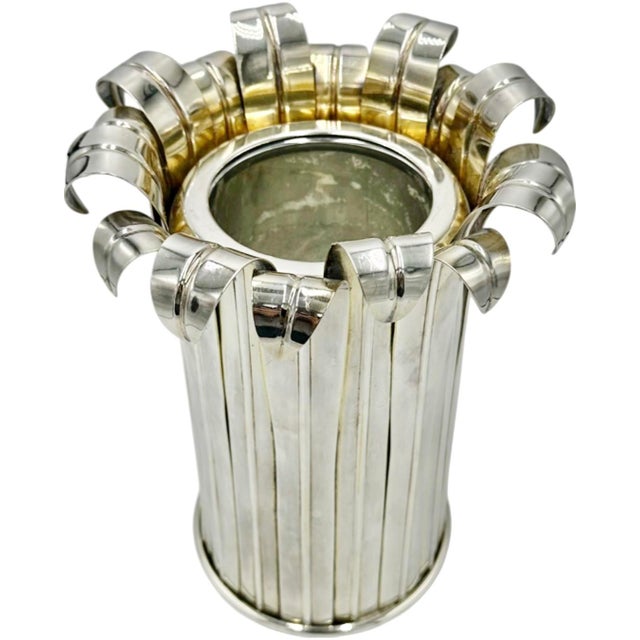 Details: -Beautiful silverplate Christian Dior bottle cooler is perfect for your home bar! -Bottle cooler has silver-...