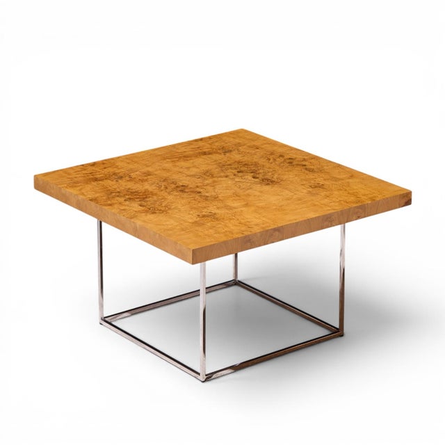 Milo Baughman for Thayer Coggin Style Mid Century Burlwood and Chrome Side Tables - Pair For Sale - Image 11 of 11