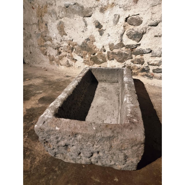 Antique French Stone Trough in Volcanic Rock, 1750-1850 For Sale - Image 5 of 16
