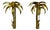 Pair Jansen Style French Gilt Tôle Palm Tree Two-Light Wall Sconces, Circa 1960s For Sale
