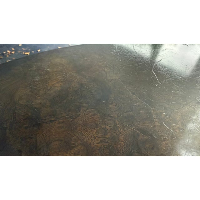 1970s Mastercraft Burlwood Expandable Dining Table — No Leaves Included For Sale - Image 11 of 15