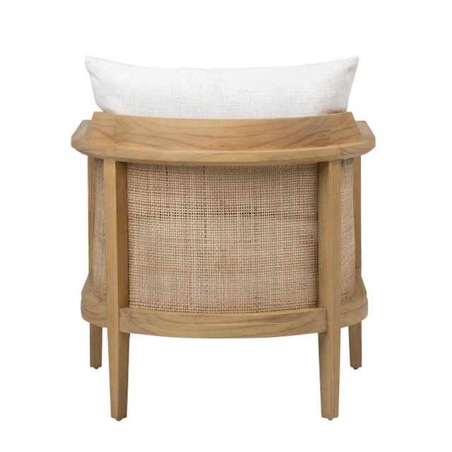 Rattan Upholstered Side Chair For Sale - Image 4 of 6