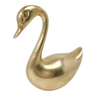 Vintage 5" Solid Brass Swan For Sale