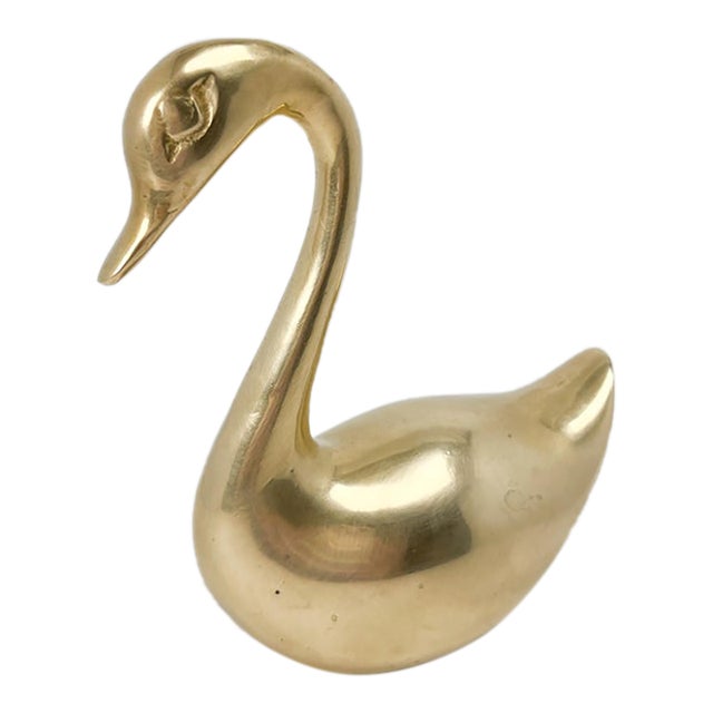 Vintage 5" Solid Brass Swan For Sale