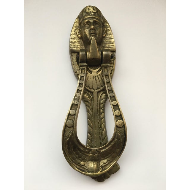 1970s Egyptian Motif Brass Door Knocker For Sale In Los Angeles - Image 6 of 6