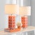 Orange 27 Inch H Trellis Ceramic Table Lamp in Orange - a Pair For Sale - Image 8 of 9