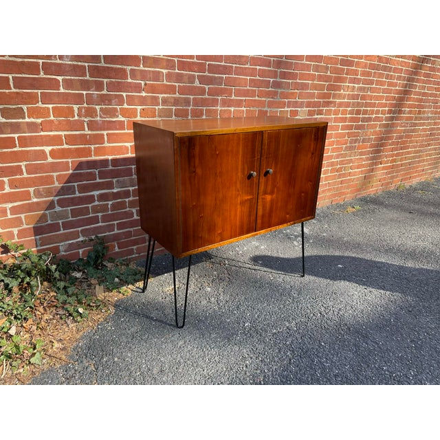 1960s Mid Century Danish Style Teak Media & Vinyl Record Cabinet For Sale - Image 13 of 15