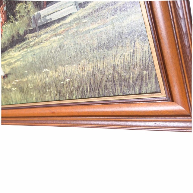 Chestnut 1960s Oversized Mid-Century Turner Mfg. Wall Art | “Nostalgic Summer” by Eric Sloane For Sale - Image 8 of 9