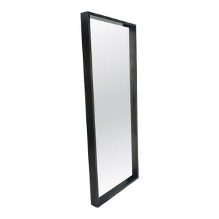 Large Rectangular Floor Mirror in Dark-Stained Wood For Sale