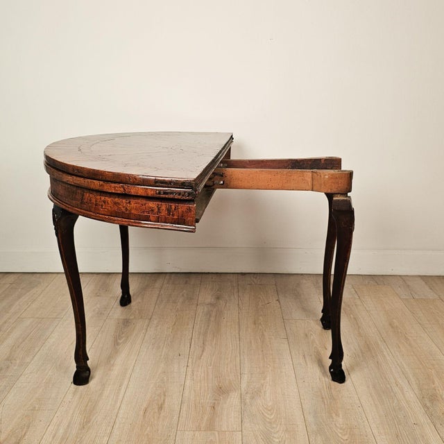 Italian Baroque Olive & Walnut Folding Table, Possibly Venetian, Circa 1760 For Sale - Image 11 of 16