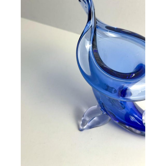 Cobalt Blue Murano Glass Cornucopia Vase by Archimede Seguso, 1950s For Sale - Image 4 of 10