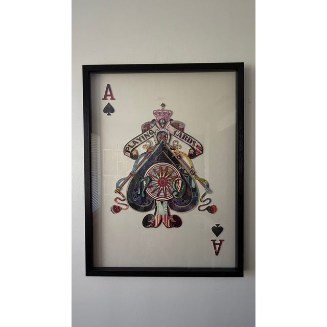 Black Vintage Style Framed Ace of Spades & Hearts Framed Collage Wall Art – Set of 2 For Sale - Image 8 of 8
