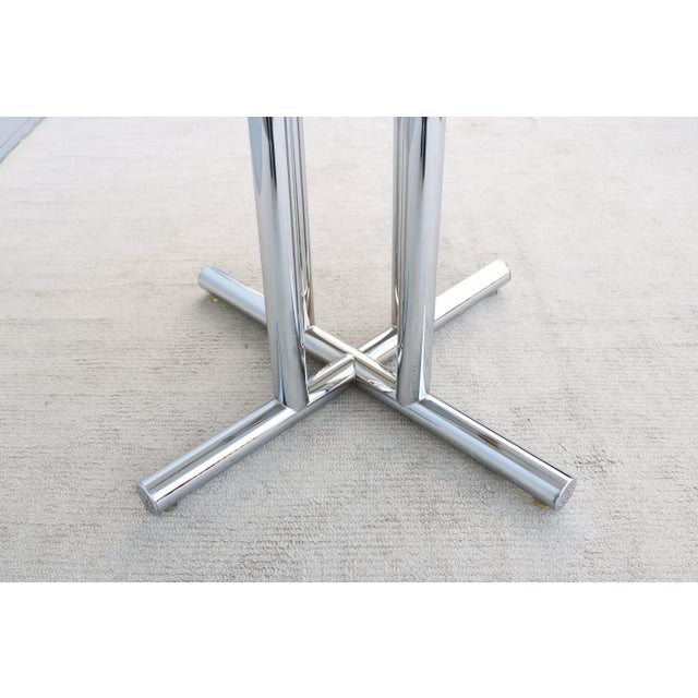 Mid-Century Modern 46" Round White Top and Polished Chrome Base Dining Table For Sale - Image 16 of 18