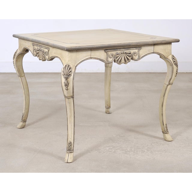 Dennis & Leen Beauvais Painted Square Salon Games Center Table For Sale - Image 9 of 18