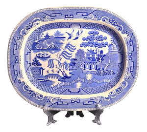 Blue Transferware Platter by Thomas Fell, England, 1825