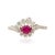 Not Yet Made - Made To Order 18k Gold Mozambique Natural Ruby & Diamond Floral Halo Cocktail Ring Size 7 For Sale - Image 5 of 16