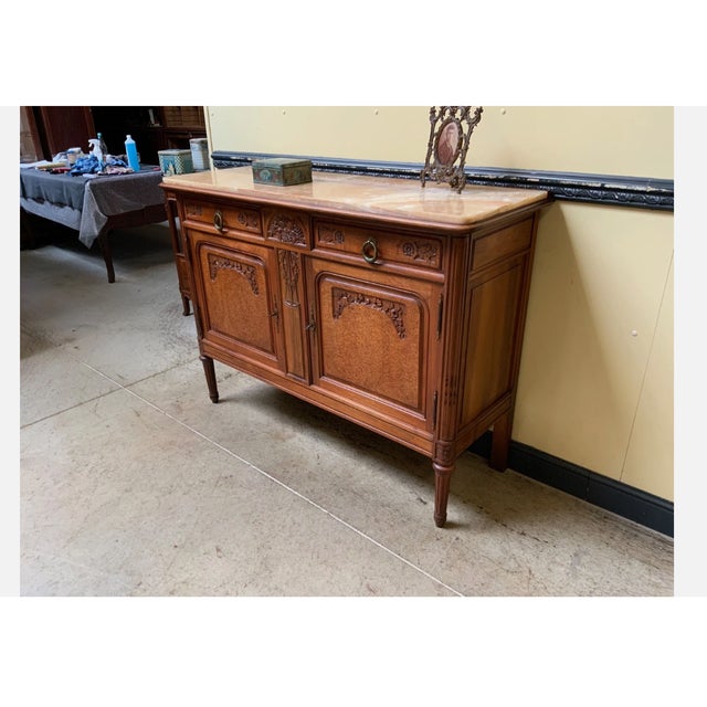 Antique Art Nouveau Walnut Sideboard, 1910 For Sale - Image 12 of 13