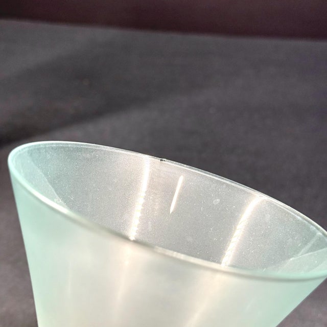 Glass 1950s Dorothy Thorpe "Mint" Frosted Glass Stemware (Set of 18) For Sale - Image 7 of 10
