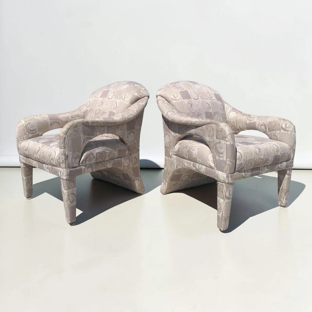Mid-Century Modern Kagan Style Postmodern Sculptural Chairs by Carson’s - A Pair For Sale - Image 3 of 8