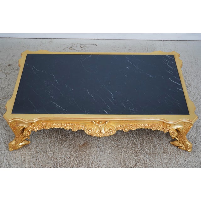 Baroque Outstanding Gold Gilt Baroque Style Coffee Cocktail Table For Sale - Image 3 of 13