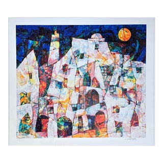 Limited Edition "Sunlit Village" Serigraph by Harry Guttman For Sale