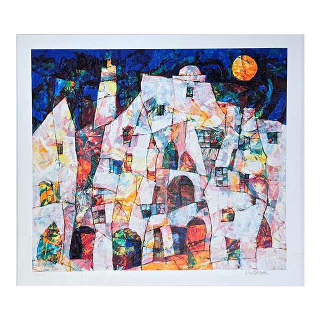 Limited Edition "Sunlit Village" Serigraph by Harry Guttman For Sale