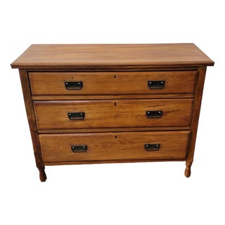 Antique 1900s Edwardian English Satinwood Dresser For Sale