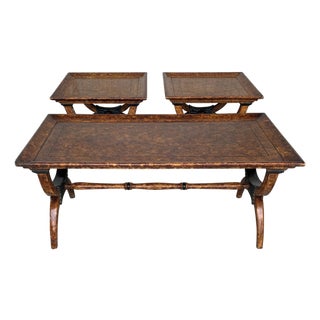 Mid 20th Century Eglomisé Side Tables in the Hollywood Regency Style For Sale