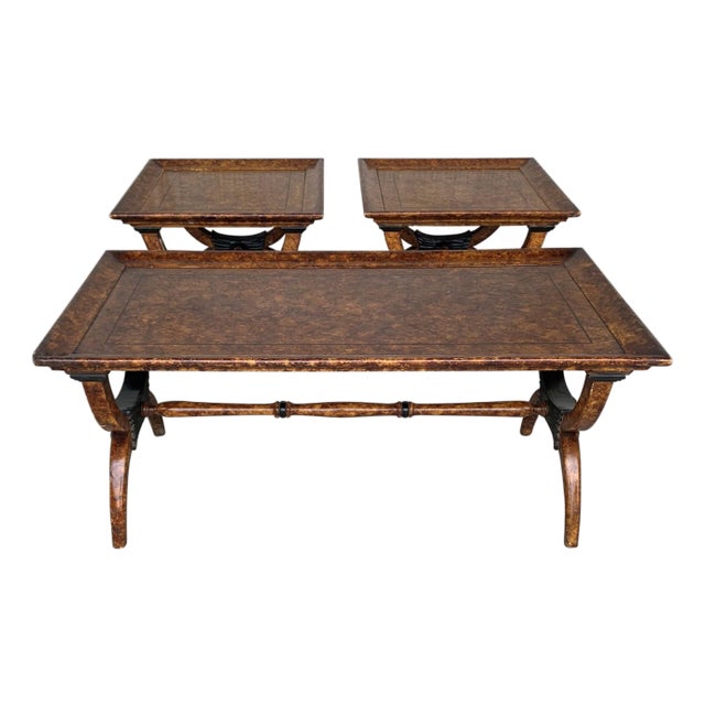 Mid 20th Century Eglomisé Side Tables in the Hollywood Regency Style For Sale