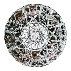Decorative Large Deep Cut Fine Crystal Round Bowl