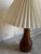 1960s 1960s Teak Beige Table Lamp With Pleated Shade Accent Lighting Danish Mid-Century Modern For Sale - Image 5 of 10